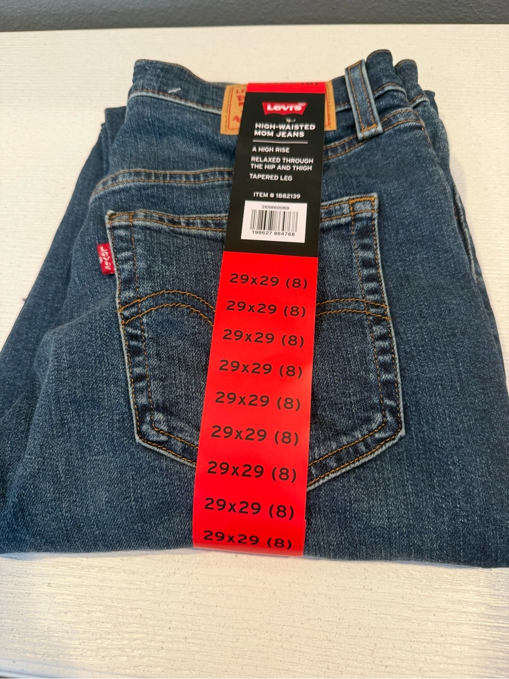 Levi's High-Rise Tapered Jeans - Dark Indigo Blue - Picture 2 of 2